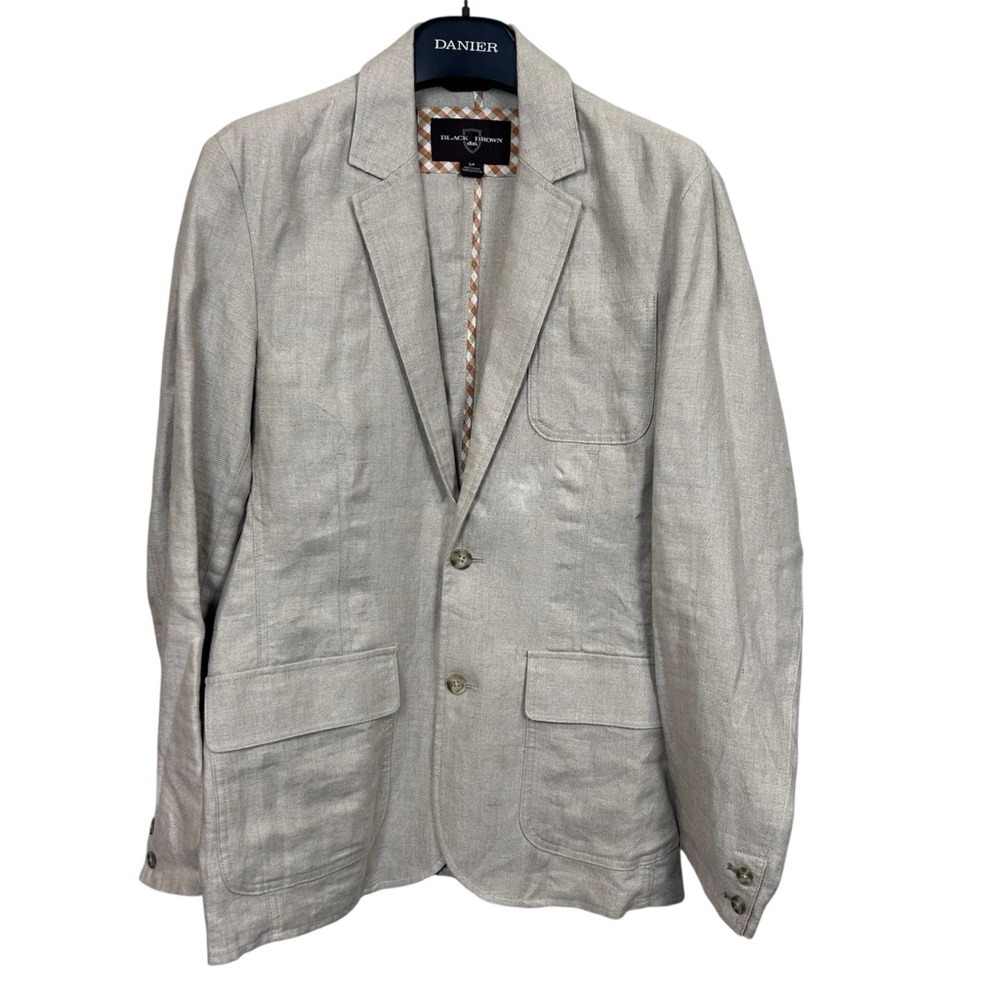 Black Brown 1826 100% Linen Natural Blazer Sport Coat Men S Vacation Double Vent